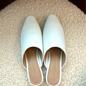 Banana Republic White Leather Mules- Size 6